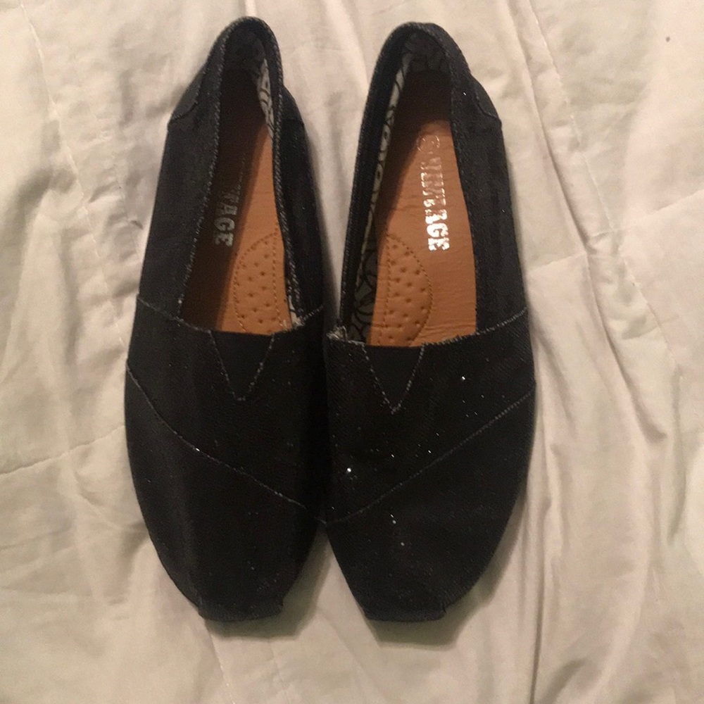 Sparkling Black Flats